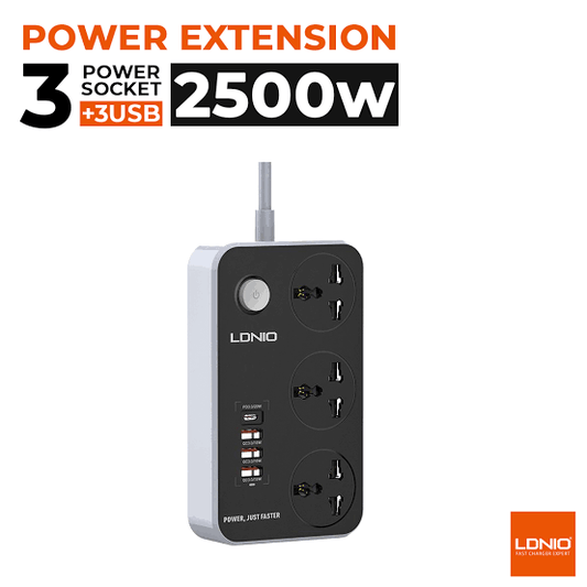 Essenxialz - LDNIO Fast Charging Power Extension With 20W USB C PD Port & 3 QC 3.0 Ports EU Plug SC3412